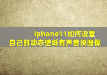 iphone11如何设置自己的动态壁纸有声音没图像