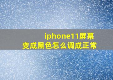 iphone11屏幕变成黑色怎么调成正常