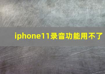 iphone11录音功能用不了