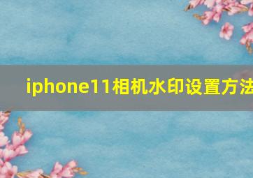 iphone11相机水印设置方法