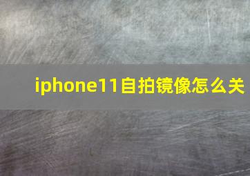 iphone11自拍镜像怎么关