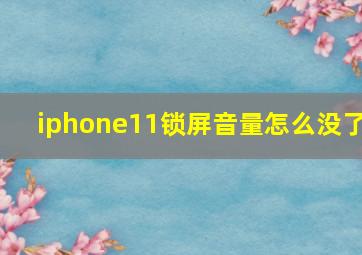 iphone11锁屏音量怎么没了