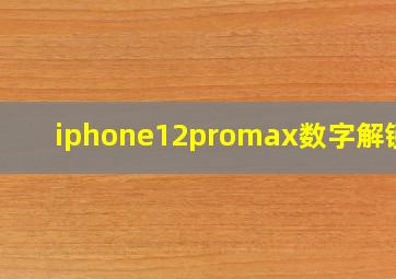 iphone12promax数字解锁慢