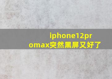 iphone12promax突然黑屏又好了