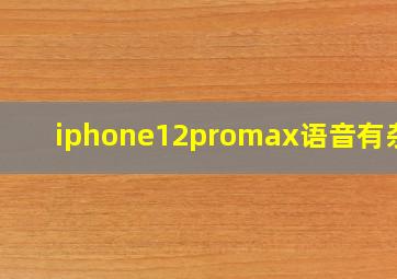 iphone12promax语音有杂音