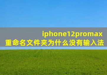 iphone12promax重命名文件夹为什么没有输入法