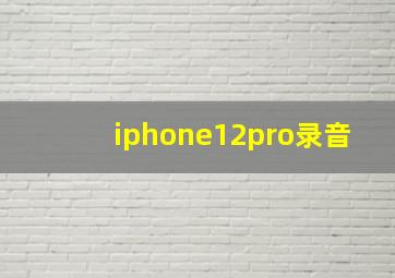 iphone12pro录音