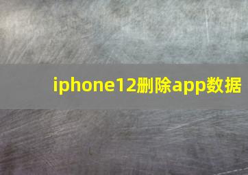 iphone12删除app数据