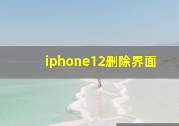 iphone12删除界面