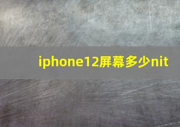 iphone12屏幕多少nit