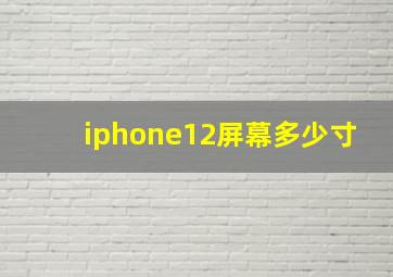 iphone12屏幕多少寸