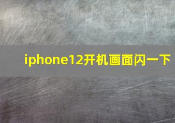 iphone12开机画面闪一下