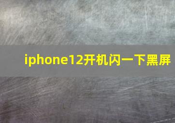 iphone12开机闪一下黑屏