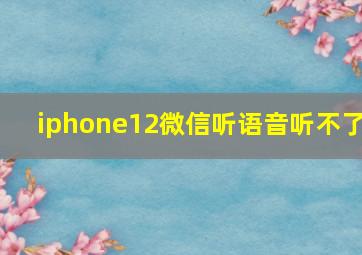 iphone12微信听语音听不了