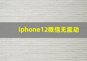 iphone12微信无震动