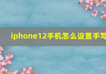 iphone12手机怎么设置手写