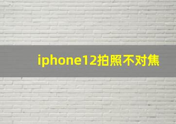 iphone12拍照不对焦