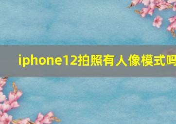 iphone12拍照有人像模式吗