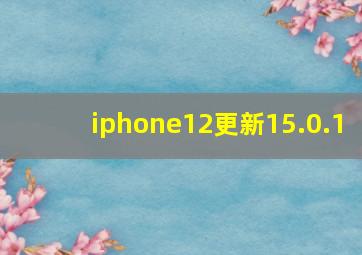 iphone12更新15.0.1