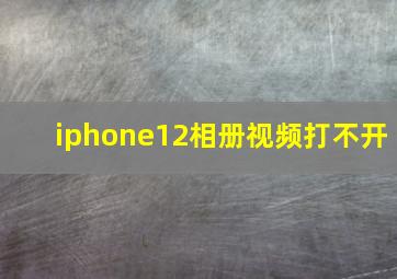 iphone12相册视频打不开