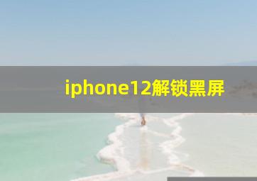 iphone12解锁黑屏