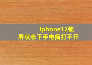 iphone12锁屏状态下手电筒打不开