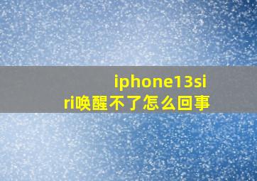 iphone13siri唤醒不了怎么回事