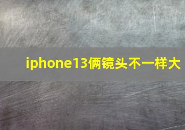 iphone13俩镜头不一样大