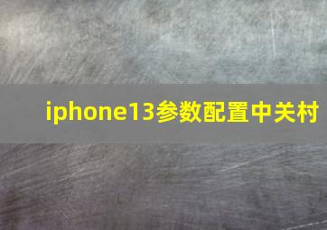 iphone13参数配置中关村