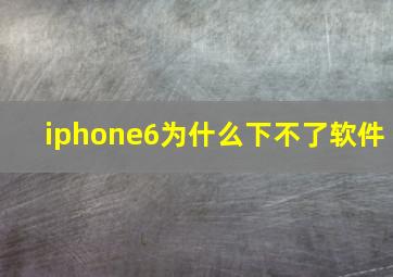 iphone6为什么下不了软件