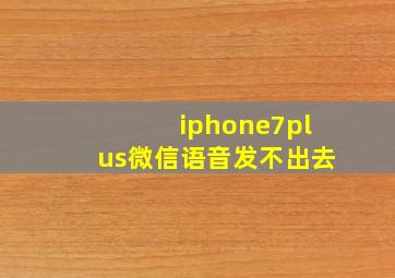 iphone7plus微信语音发不出去