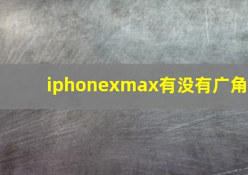 iphonexmax有没有广角