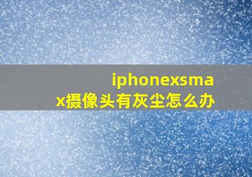 iphonexsmax摄像头有灰尘怎么办