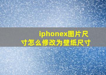 iphonex图片尺寸怎么修改为壁纸尺寸