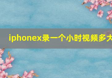 iphonex录一个小时视频多大