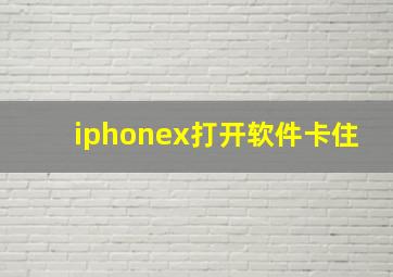 iphonex打开软件卡住