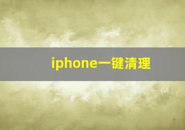 iphone一键清理