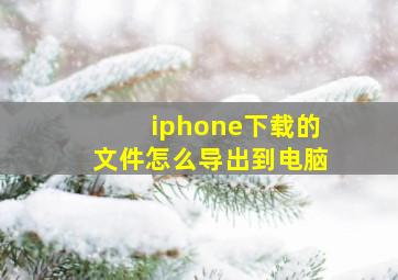 iphone下载的文件怎么导出到电脑