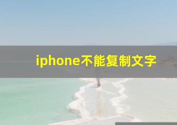 iphone不能复制文字