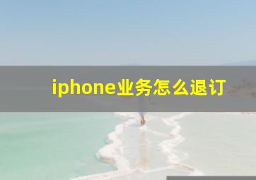 iphone业务怎么退订