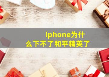 iphone为什么下不了和平精英了