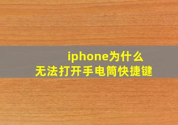 iphone为什么无法打开手电筒快捷键