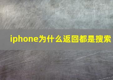 iphone为什么返回都是搜索