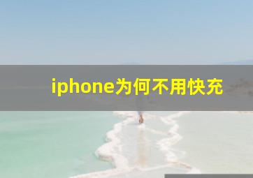 iphone为何不用快充