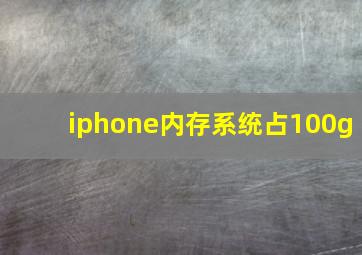 iphone内存系统占100g