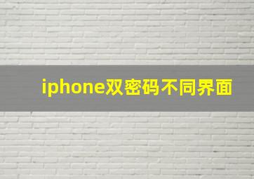 iphone双密码不同界面