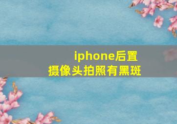 iphone后置摄像头拍照有黑斑