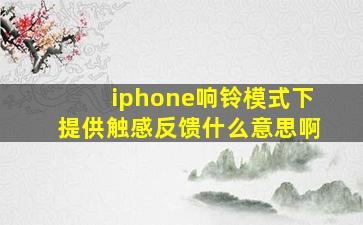 iphone响铃模式下提供触感反馈什么意思啊