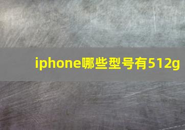 iphone哪些型号有512g