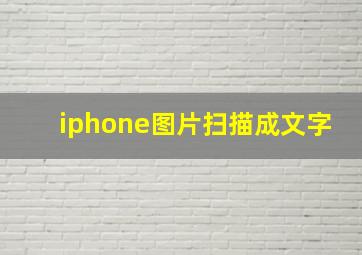 iphone图片扫描成文字